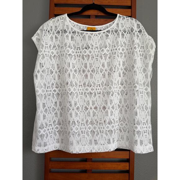 Ruby Rd Sz MP Unlined White Lace Crochet Top Coverup | EUC - Picture 1 of 4